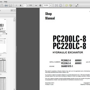 Komatsu PC200LC-8, PC220LC-8  Hydraulic Excavator Shop Manual CEBM000903 - PDF DOWNLOAD