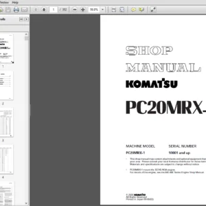 Komatsu PC20MRX-1 Hydraulic Excavator Shop Manual 10001 and up - PDF DOWNLOAD