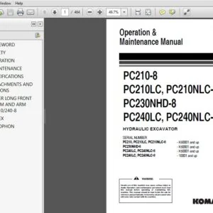 Komatsu PC210 PC240NLC-8 UEAM004904 Operation & Maintenance Manual - PDF DOWNLOAD