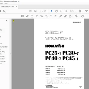 Komatsu PC25 130-7, PC40-7, PC4-1 Shop Manual - PDF DOWNLOAD