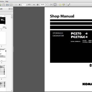 Komatsu PC270-8, PC270LC-8  Hydraulic Excavator Shop Manual SEN00420-13 - PDF DOWNLOAD