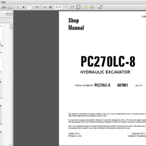 Komatsu PC270LC-8 Hydraulic Excavator Shop Manual - PDF DOWNLOAD