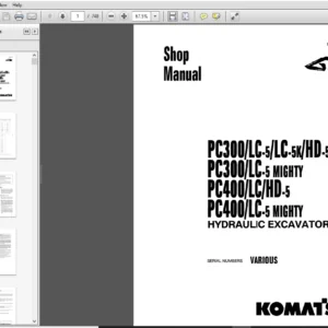 Komatsu PC300-5, PC300HD, PC400HD-5 Service Shop Repair Manual - PDF DOWNLOAD