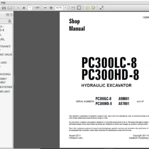 Komatsu PC300LC-8 PC300HD-8 HYDRAULIC EXCAVATOR Service Repair Manual - PDF Download