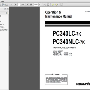 Komatsu PC340LC-7K PC340NLC-7K Hydraulic Excavator Operation & Maintenance Manual - PDF Download