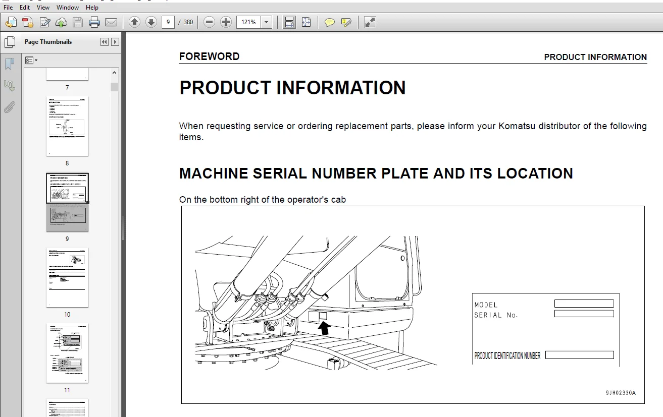 Komatsu PC340LC-7K PC340NLC-7K Hydraulic Excavator Operation & Maintenance Manual - PDF Download - Image 3