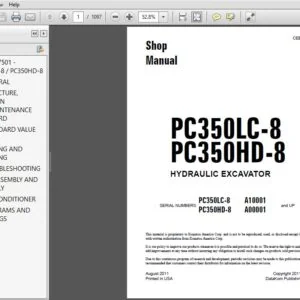 Komatsu PC350LC-8, PC350HD-8 Hydraulic Excavator Shop Manual CEBM007501 - PDF DOWNLOAD
