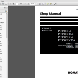 Komatsu PC350LC-8 PC350LCD-8 PC350NLC-8 PC350NLCD-8 Hydraulic Excavator Service Repair Manual - PDF Download