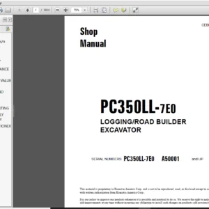 Komatsu PC350LL-7E0 LOGGINGROAD BUILDER EXCAVATOR Service Repair Manual - PDF DOWNLOAD