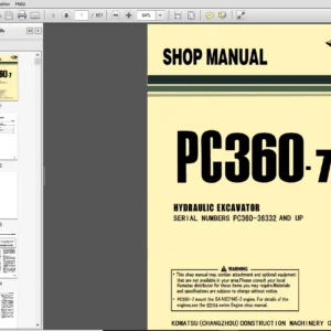 Komatsu PC360-7 Hydraulic Excavator Shop Manual SMEH3607M0 - PDF DOWNLOAD