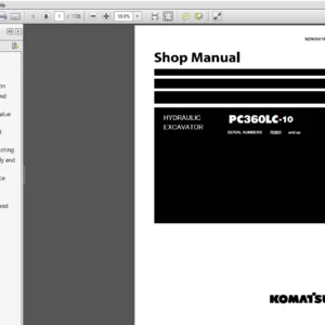 Komatsu PC360LC-10  Hydraulic Excavator Shop Manual SEN05619-03 - PDF DOWNLOAD