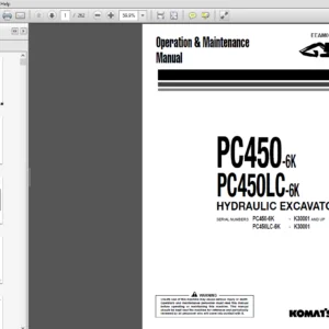 Komatsu PC450-6K, PC450LC-6K Hydraulic Excavator Operation & Maintenance Manual (K30001 and up) - PDF DOWNLOAD