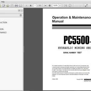 Komatsu PC5500-6 Hydraulic Mining Shovel Operation & Maintenance Manual SN 15027 and up - PDF DOWNLOAD