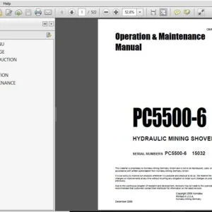 Komatsu PC5500-6 Hydraulic Mining Shovel Operation & Maintenance Manual SN 15032 and up - PDF DOWNLOAD