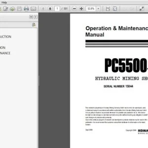 Komatsu PC5500-6 Hydraulic Mining Shovel Operation & Maintenance Manual SN 15044 and up - PDF DOWNLOAD