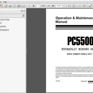 Komatsu PC5500-6 Hydraulic Mining Shovel Operation & Maintenance Manual SN 15066 & 15071 and up - PDF DOWNLOAD