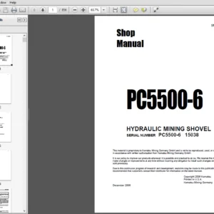 Komatsu PC5500-6 Hydraulic Mining Shovel Shop Manual 15038 - PDF DOWNLOAD