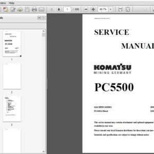 Komatsu PC5500 Mining Germany Service Manual SN 15031 and up - PDF DOWNLOAD