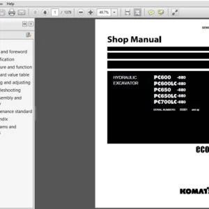 Komatsu PC600-8E0, PC600LC-8E0, PC650-8E0, PC650LC-8E0 PC700LC-8E0 Excavator Shop Manual SEN05377-03 - PDF DOWNLOAD