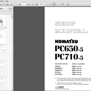 Komatsu PC650-5, PC650SE-5, PC650LC-5, PC710-5, PC710SE-5 Excavator Shop Manual - PDF DOWNLOAD