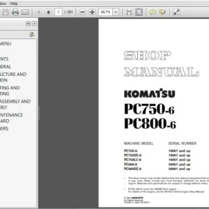 Komatsu PC750-6, PC750SE-6, PC750LC-6, PC800-6, PC800SE-6 Excavator Shop Manual SEBM008707 - PDF DOWNLOAD