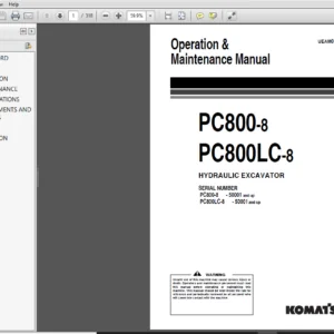 Komatsu PC800-8 PC800LC-8 Hydraulic Excavator Operation & Maintenance Manual - PDF Download