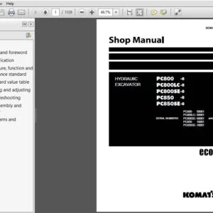 Komatsu PC800-8, PC800LC-8, PC850-8, PC850LC-8 Excavator Manual SEN00373-12 - PDF DOWNLOAD