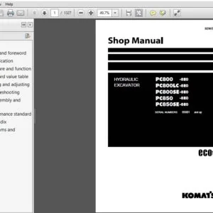 Komatsu PC800-8E0, PC800LC-8E0, PC800SE-8E0, PC850 -8E0 PC850SE- 8E0 Excavator Shop Manual - PDF DOWNLOAD