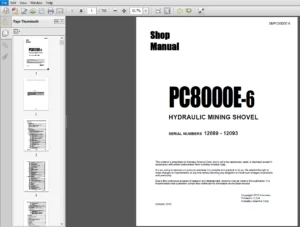 Komatsu PC8000E-6 Hydraulic Mining Shovel Shop Manual Sl No 12089-12093 - PDF DOWNLOAD