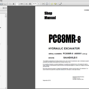 Komatsu PC88MR-8 Hydraulic Excavator Shop Manual - PDF DOWNLOAD