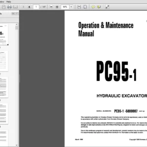 Komatsu PC95-1 Hydraulic Excavator Operation & Maintenance Manual 5000007 and up - PDF DOWNLOAD