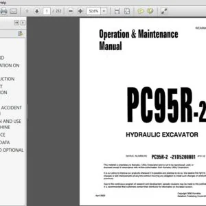 Komatsu PC95R-2 Hydraulic Excavator Operation & Maintenance Manual SN 21D5200001 and up - PDF DOWNLOAD
