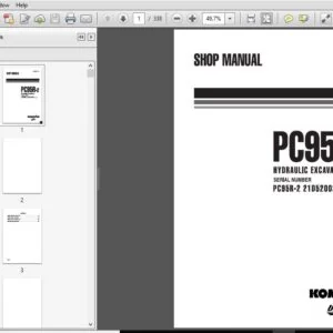 Komatsu PC95R-2 Hydraulic Excavator Shop Manual SN 21D5200330 and up  - PDF DOWNLOAD