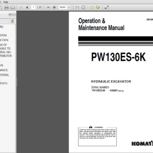 Komatsu PW130ES-6K Hydraulic Excavator Operation & Maintenance Manual (K34001 and up) - PDF DOWNLOAD