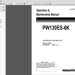 Komatsu PW130ES-6K Hydraulic Excavator Operation & Maintenance Manual (K35001 and up) - PDF DOWNLOAD