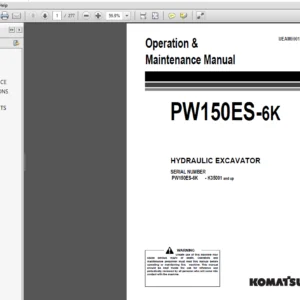 Komatsu PW150ES-6K Hydraulic Excavator Operation & Maintenance Manual (K35001 and up) - PDF DOWNLOAD
