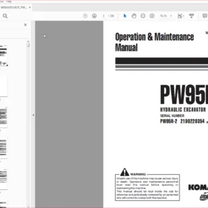 Komatsu PW95R-2 Hydraulic Excavator Operation & Maintenance Manual SN 21D0220354 And Up - PDF DOWNLOAD