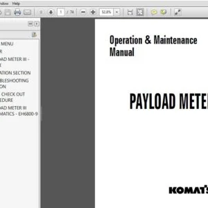 Komatsu Payload Meter III Operation & Maintenance Manual - PDF DOWNLOAD