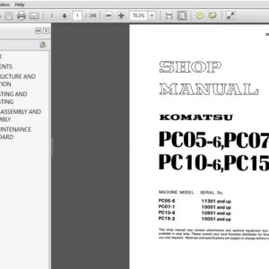 Komatsu Pc05-6, Pc07-1, Pc10-6, Pc15-2 Hydraulic Excavator Service Shop Repair Manual - PDF DOWNLOAD