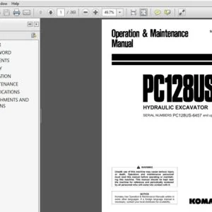 Komatsu Pc128Us-2 Hydraulic Excavator Operation & Maintenance Manual SN 6457 And Up - PDF DOWNLOAD