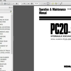 Komatsu Pc20-7 Hydraulic Excavator Operation & Maintenance Manual SN 35001 and up - PDF DOWNLOAD