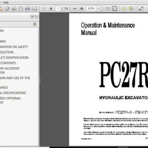 Komatsu Pc27R-8 Hydraulic Excavator Operation & Maintenance Manual SN F30671 And Up - PDF DOWNLOAD