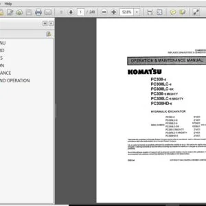 Komatsu Pc300-5, Pc300Lc-5, Pc300Lc-5K, Pc300-5 Mighty, Pc300Lc-5 Mighty, Pc300Hd-5 Hydraulic Excavator Operation & Maintenance Manual - PDF DOWNLOAD