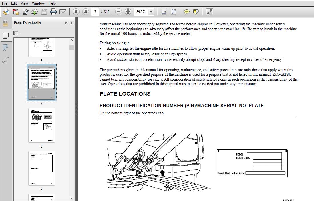 Komatsu Pc300Lc-7E0, Pc300Hd-7E0 Hydraulic Excavator Operation ...