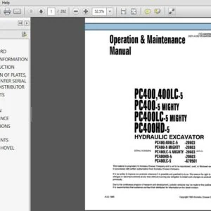 Komatsu Pc400-5, Pc400Lc-5, Pc400-5 Mighty, Pc400Lc-5 Mighty, Pc400Hd-5 Hydraulic Excavator Operation & Maintenance Manual - PDF DOWNLOAD