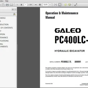 Komatsu Pc400LC-7L Hydraulic Excavator Operation & Maintenance Manual - PDF DOWNLOAD