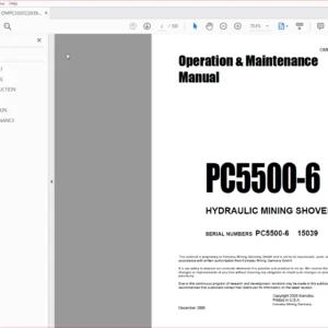 Komatsu Pc5500-6 Mining Hydraulic Shovel Shop Manual SN 15039 - PDF DOWNLOAD
