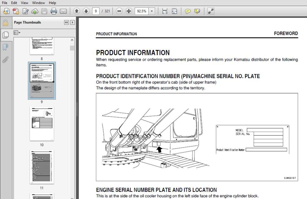 Komatsu Pc600-7, Pc600Lc-7 Hydraulic Excavator Operation & Maintenance ...