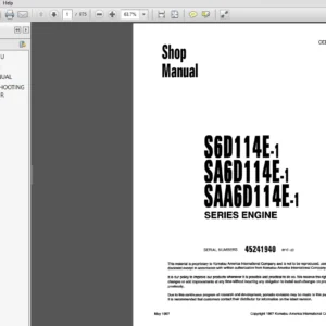 Komatsu S6D114E-1, SA6D114E-1, SAA6D114E-1 Diesel Engine Workshop Repair Service Manual - PDF DOWNLOAD