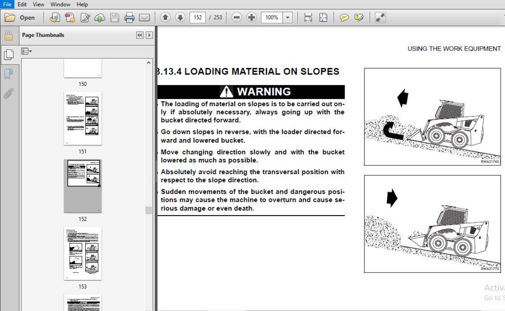 Komatsu SK1020-5 turbo Skid Steer Loader Operation & Maintenance Manual